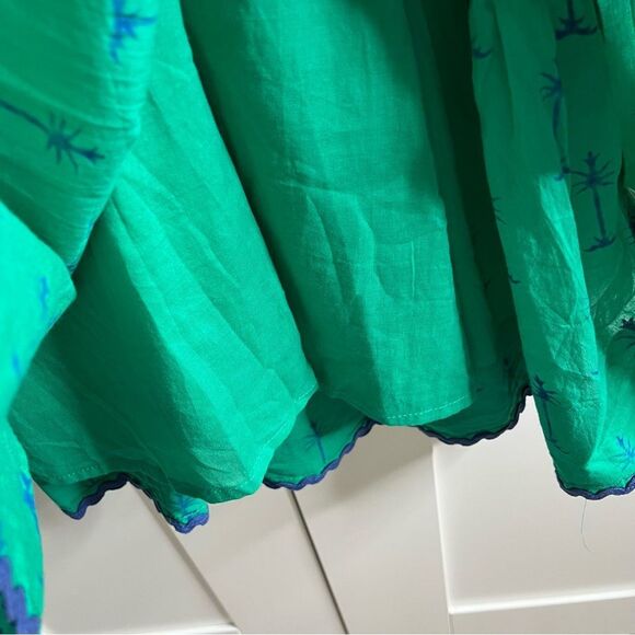 NWT LulaSoul Green 100% cotton Sequined Shift dress Palm‎ Tree Large - Picture 7 of 13